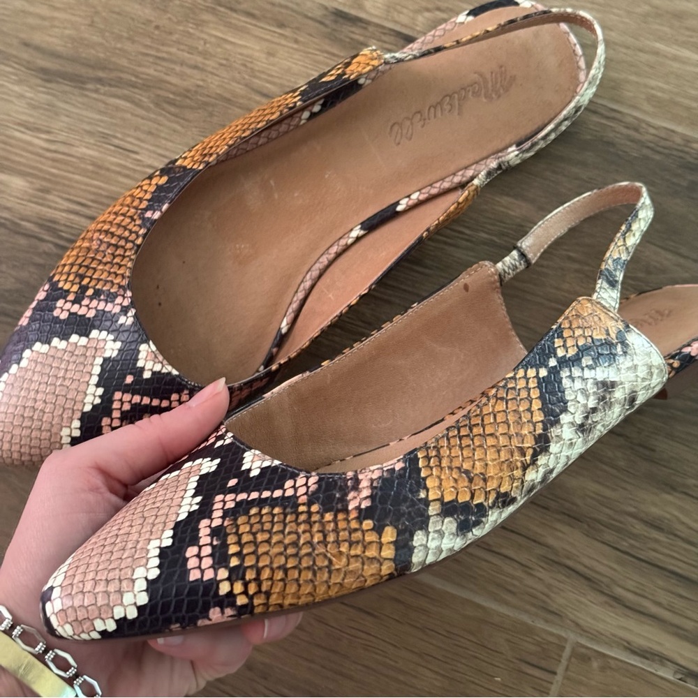 MADEWELL Margo Snakeskin Slingback Mule Flats - Picture 7 of 7